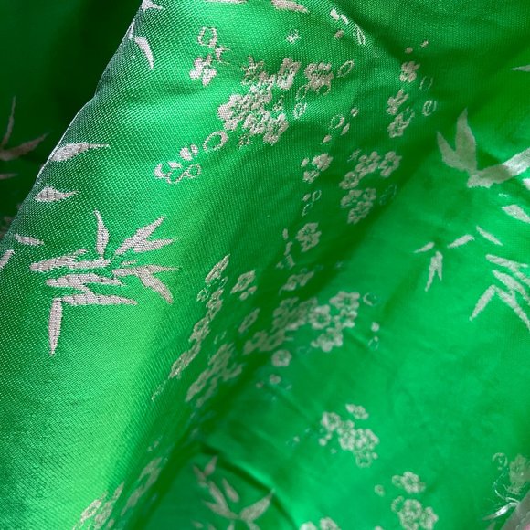 White and Green Cheongsam Dress - L - Picture 4 of 4
